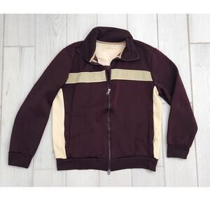 Banana Republic Men's Large Zip Jacket Long Sleeve Metro Stripe Track Nylon-Poly